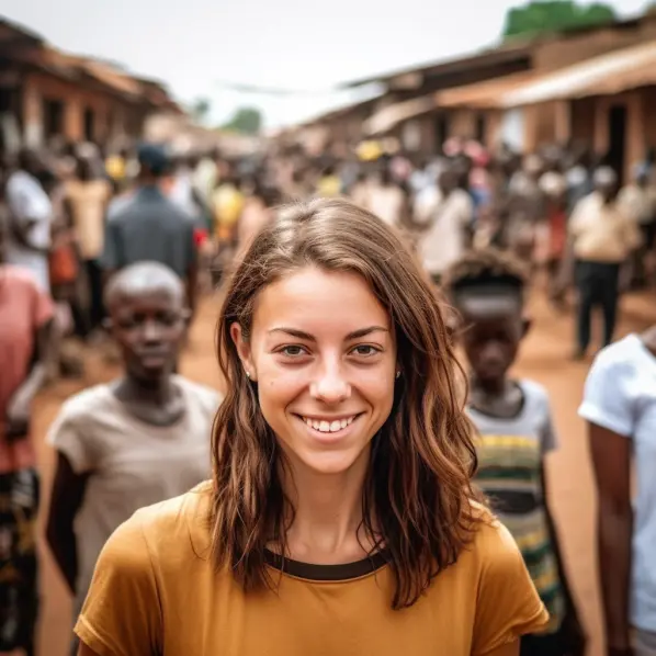 chica haciendo voluntariado en Uganda