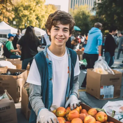 joven haciendo voluntariado